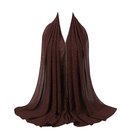 Yigetop Head Scarf for Women's Hair Women's Soft Chiffon Diamond Headscarf Spring Summer Long Shawl Muslim Hijab Muslim Head Scarf for Women A one Size