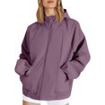 thumbnail image 1 of Yigetop Hiking Jacket Women, Ladies' Versatile Sports Large Size Jacket Womens Jackets Purple 3XL, 1 of 9