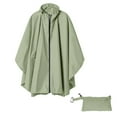 thumbnail image 1 of Yigetop Hot Sale Green Unisex Solid Color Hooded Zippered Poncho Shawl, 1 of 7