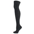 thumbnail image 1 of Yigetop Knit Thigh High Socks Adult Women Knitting Solid Color Knee-High Socks Cotton Fashion Long Stockings Leg Warmers Dark Gray One Size, 1 of 2