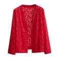 thumbnail image 1 of Yigetop Lace Cardigan for Women, Women's Cardigans Autumn Jackets for Women Lightweight Solid Color Beach Lace Side Open Front Casual Thin Cover Up Cardigan Lace Shrugs for Women Red 3XL, 1 of 1