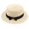 thumbnail image 1 of Yigetop Ladies Hats Ladies Women's Summer Solid Hat Top Sun Visor Sun Straw Beach Hat Straw Hat Beige One Size, 1 of 2