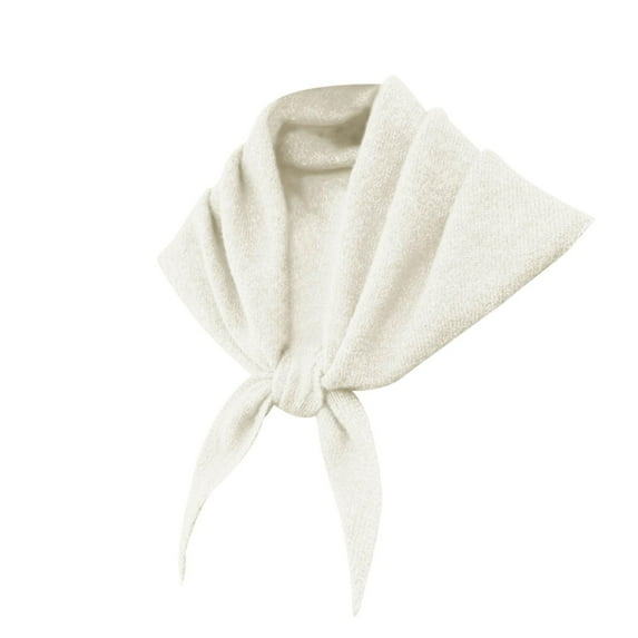 Yigetop Lightweight Scarf for Women Solid Color Small Shawl for Women in Autumn and Winter Versatile Casual Shoulder Trendy Knitted Yarn Scarf Shawls for Women White One Size