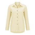 thumbnail image 1 of Yigetop Linen Shirts for Women, Ladies Casual Spring Summer Cotton Linen Lapel Tie Pocket Long Sleeve Shirt Button Down Shirts for Women Beige L, 1 of 6