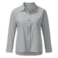 thumbnail image 1 of Yigetop Long Sleeve Shirts for Women, Womens Cotton Linen Button Down Shirt Linen Button Down Shirt Women Grey 4XL, 1 of 9