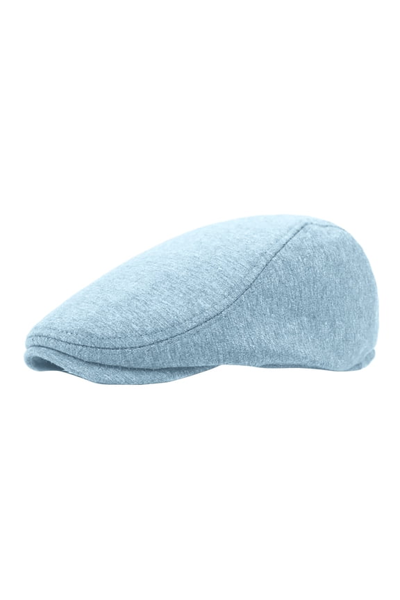 Men's Solid Color Beret Hat Soft Fit Newsboy Cap Cabbie Hat Spring Autumn Casual Flat Cap Light blue