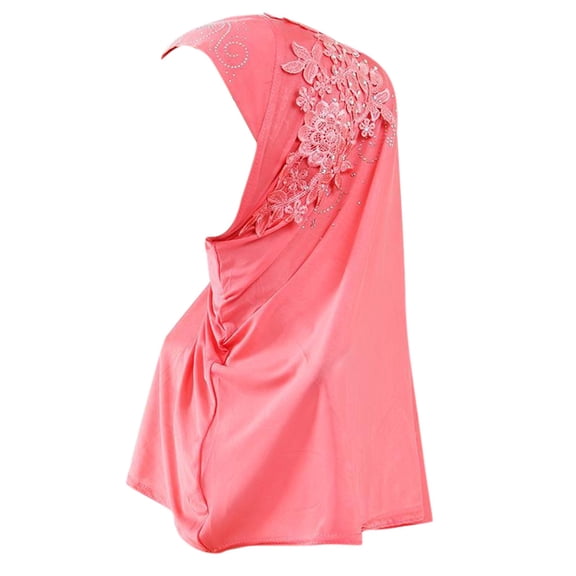 Yigetop Muslim Scarf for Women, Hijab Double Loop Slip on Scarf Pull Over Crepe Convenient Shawl Headscarf Hijab Scarf for Women Wine Red One Size