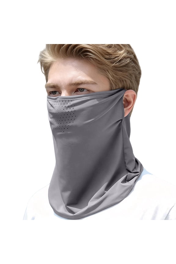 Neck Gaiter Face Covering Scarf Uv Protection Mask for Men And Women Soft Windproof Hiking Cycling Running Light Ashy One Size