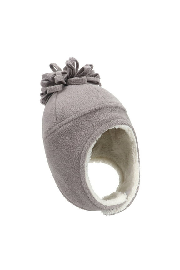 Newborn Essentials Must Haves Two Piece Winter Fleece Solid Color Warm Children's Hat and Gloves Newborn Hats Grey S