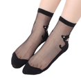 thumbnail image 1 of Yigetop No Show Socks 1 Pairs Women's Ballerina Socks Solid Cute Embroidery Socks Lace Splice Silk Stockings Boat Socks Ankle Socks Black one Size, 1 of 4