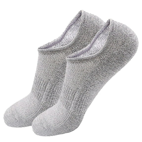 Yigetop No Show Socks Men's Shallow Socks Summer Thin Breathable Solid Leisure Sports Socks Ankle Socks Grey3 one Size