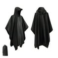 thumbnail image 1 of Yigetop Ponchos for Women, Hooded Portable Rain Poncho for Hiking Camping Fishing Ponchos Adult Black A, 1 of 3
