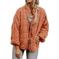 thumbnail image 1 of Yigetop Puffer Jacket Womens, Women's Oversized Splice Quilted Lightweight Puffer Jacket Casual Padded Coat Quilted Puffer Jacket Red S, 1 of 1