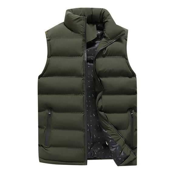 Yigetop Puffer Vest for Women Lightweight Down Vest Men's and Women's Full Zipper Winter Jacket Jacket Quilted Vest Vest for Women Green 6XL