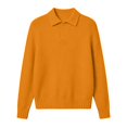 thumbnail image 1 of Yigetop Pullover Sweatshirt for Women Loose Lightweight Knit Sweaters Versatile Spring Autumn Casual Top X1_Orange S, 1 of 2
