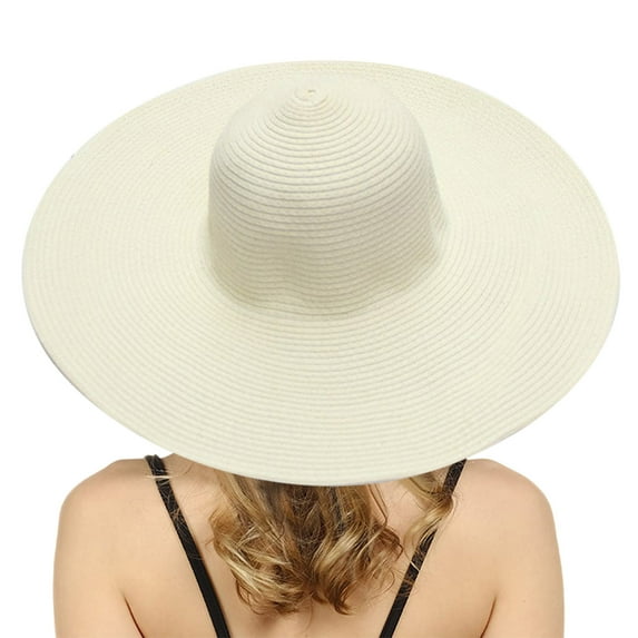 Yigetop Rose Gold Summer Hats for Women Wide Bongrace Women Straw Beach Hat Little Girl Sun Cap Foldable Ladies Hats Hot Sale Hat
