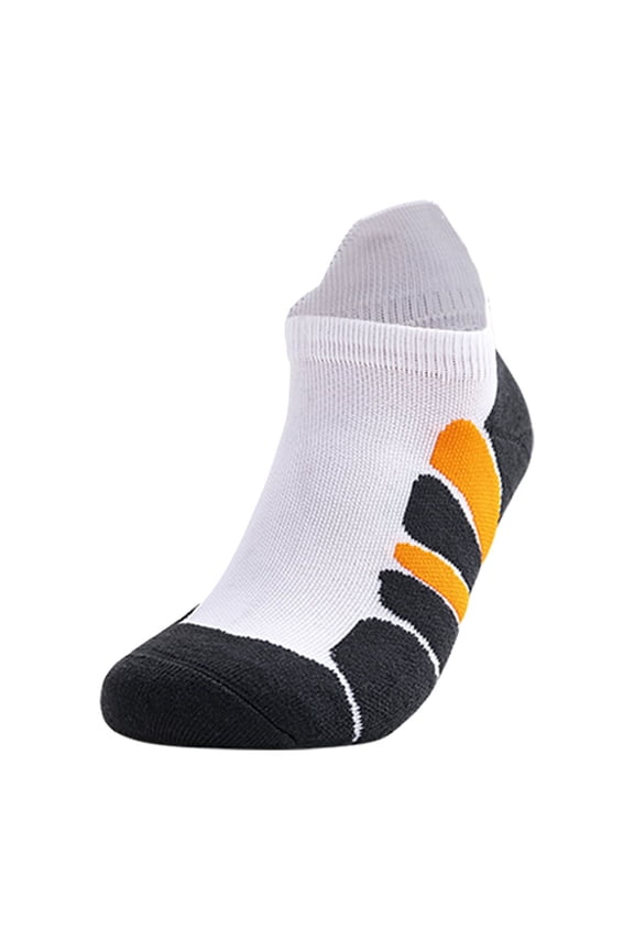 Running Compression Socks Daily Leisure Simple Solid Color Towel Bottom Thickened Cushioning Sweat Absorption and Breathable Running Short Socks Workout Socks Men orange One Size