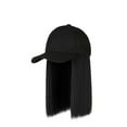thumbnail image 1 of Yigetop Running Hat Men Baseball Cap Hair Straight Hair Hairstyle Adjustable Wig Hat Attached Long Hair Cap with Hair A One Size, 1 of 2