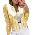 thumbnail image 1 of Yigetop Sequin Blazer for Women Women's Casual Fashion Sequin Bead Sparkling Suit Cardigan Jacket Metallic Jacket Women Gold L, 1 of 7