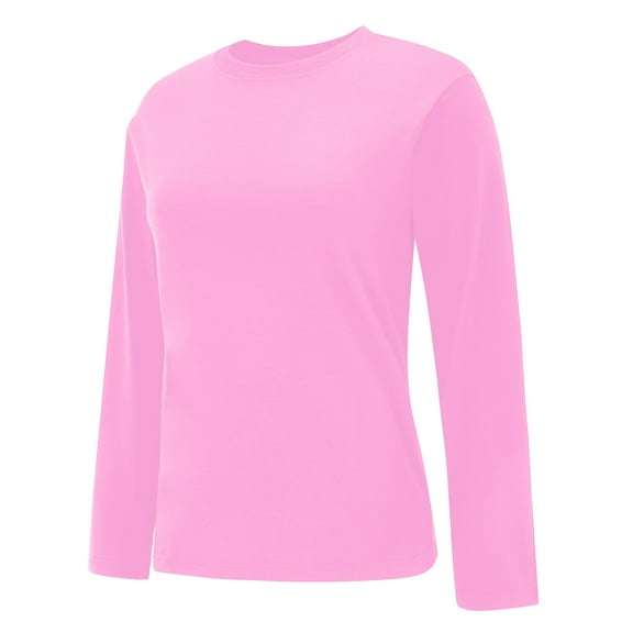 Yigetop Shirts for Women Womens Oversized Long Sleeve T Shirts Basic Crewneck Tee Fall Tops Casual Workout Fashion Casual Clothes Womens Shirts Casual Light Blue 3XL