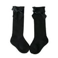 thumbnail image 1 of Yigetop Socks for Women New Kids Toddlers Girls Big Bow Knee High Long Soft Cotton Lace Socks Kids Cute Crew Socks for Women Black One Size, 1 of 3