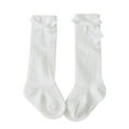 thumbnail image 1 of Yigetop Socks for Women New Kids Toddlers Girls Big Bow Knee High Long Soft Cotton Lace Socks Kids Cute Crew Socks for Women White One Size, 1 of 3