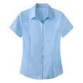 thumbnail image 1 of Yigetop Short Sleeve Button Up Women, Womens Business Casual Tops Stretch Wrinkle Free formal Short Sleeve Dress Shirt Summer Work Blouses Button Down Shirts for Women Light Blue S, 1 of 7