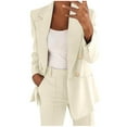 thumbnail image 1 of Yigetop Spring Blazer Women 2025 Women's Casual Solid Color Suit Jacket Lapel Keep Warm and Slim Loose Long Sleeve Fashion Cardigan Coat Blazer Dress for Women Beige L, 1 of 6