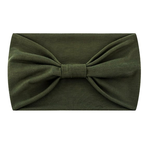 Yigetop Stretchy Headbands for Women Wide Headbands for Women Black Headwrap Boho African Yoga Turban Solid Color Headband for Washing Face Army Green one Size