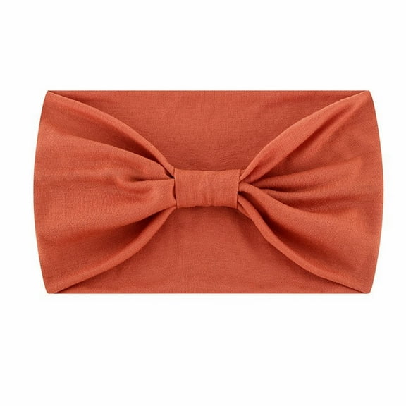Yigetop Stretchy Headbands for Women Wide Headbands for Women Black Headwrap Boho African Yoga Turban Solid Color Headband for Washing Face orange one Size