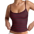 thumbnail image 1 of Yigetop Striped Tank Top Women Stripes Ladies Crop Tank Tops Outerwear Lingerie Female Camisole Tube Top Cute Tank Tops Wine 2XL, 1 of 3