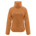 thumbnail image 1 of Yigetop Sweaters for Women Trendy, Women's Casual and Fashionable High Neck Solid Color Fleece Pullover for Autumn and Winter Turtleneck Sweatshirt Women Khaki XL, 1 of 5