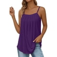 thumbnail image 1 of Yigetop Tank Tops Women, Summer Tank Tops for Women 2025 Loose Fit Pleated Square Neck Sleeveless Shirt Curved Flowy Vest Basic Cotton Tee Loose Fitting Tank Tops for Women Purple XL, 1 of 8