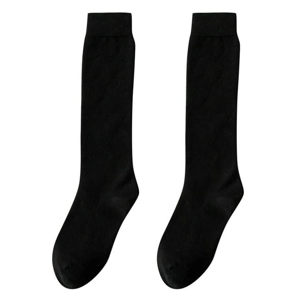 Yigetop Thin Socks Women Women's Winter Thickening Warm Medium Length Leg Socks Keep Warm Sock High The Knee Lightweight Cotton Socks Trouser Socks Women Black One Size