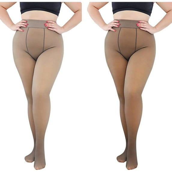 Yigetop Tights for Women 2 Pairs of Women's Fake Through Meat Bottoming Stockings Stockings Pantyhose Large Size 80G Warm Tights for Women Mutilcolor5 One Size