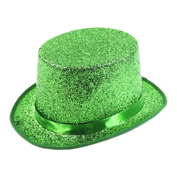 Yigetop Top Hats for Men Men's Festive Jazz Hat Stage Performance Faced Flat Hat Sequin Cowboy Hat Green A