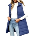 thumbnail image 1 of Yigetop Vest for Women Long Puffer Vest Women 2025 Winter Warm Quilted Sleeveless Vests Puffy Zip Up Fall Coat Outerwear Womens Puffer Jacket Blue S, 1 of 1