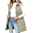 thumbnail image 1 of Yigetop Vest for Women Long Puffer Vest Women 2025 Winter Warm Quilted Sleeveless Vests Puffy Zip Up Fall Coat Outerwear Womens Puffer Jacket Grey XL, 1 of 1