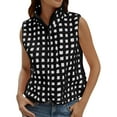 thumbnail image 1 of Yigetop Vest for Women, Womens Checkered Vest Fleece Fuzzy Zip Up Sleeveless Casual 2025 Winter Warm Outwear Cute Vests for Women Black L, 1 of 1