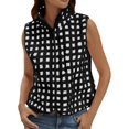 thumbnail image 1 of Yigetop Vest for Women, Womens Checkered Vest Fleece Fuzzy Zip Up Sleeveless Casual 2025 Winter Warm Outwear Cute Vests for Women Black M, 1 of 1