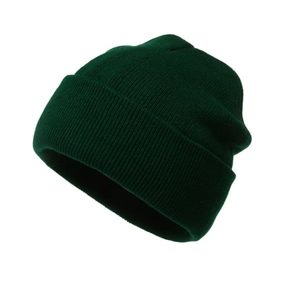 Yigetop Warm Hats for Women 2021 Outdoor Winter Adult Neutral Keep Warm Hats Candy Color Knitted Woolen Hat Knit Hats for Women Green One Size