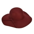 thumbnail image 1 of Yigetop Wine Red Fashion Women Ladies Floppy Wide Brim Wool Felt Bowler Beach Hat Sun Cap Summer Hot Sale Hat, 1 of 1
