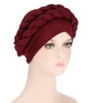 thumbnail image 1 of Yigetop Wine Women Muslim Turban Hat Cancer Chemo Cap Hair Bonnet Head Scarf Wrap Cover Hot Sale Hat, 1 of 2