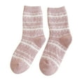 thumbnail image 1 of Yigetop Winter Socks for Women Womens Winter Stripe Socks Autumn and Winter Mid Tube Socks Fleece Thickened Warm Stockings Socks for Women Pink One Size, 1 of 3