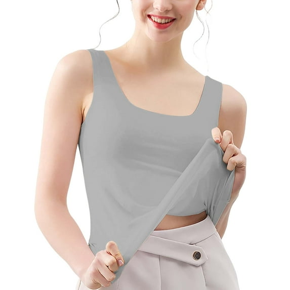 Yigetop Women Tank Top! Womens Tank Tops Sleeveless Neck Loose Fit Summer Clothes Basic Tank Tops for Women Grey L