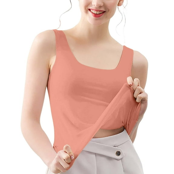 Yigetop Women Tank Top! Womens Tank Tops Sleeveless Neck Loose Fit Summer Clothes Basic Tank Tops for Women orange 2XL