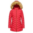 thumbnail image 1 of Yigetop Women's Coats, Women's Thickened Bread Cloth Warm Winter Faux Solid Color Padded Plus Size Mid Length Outwear Coat Jacket Parka Jacket Women Red 6XL, 1 of 1