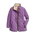 thumbnail image 1 of Yigetop Women's Outerwear, Plus Size Women's Winter Quilted Jackets Long Sleeve Button Down Puffer Jacket Lightweight Padded Outerwear Coats Plus Size Fall Jackets for Women Purple XL, 1 of 9