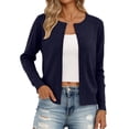 thumbnail image 1 of Yigetop Women's Soft V Neck Button down Knit Cardigan Long Sleeve Lightweight Sweater Loose Fit Comfy Soft Casual Daily Wear Versatile Layering Tops Black A, 1 of 5