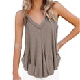 thumbnail image 1 of Yigetop Women's Tees and Tanks Womens Tank Tops 2026 Spring Summer Vacation Outfits Basic Tee Loose Fit Summer Tops for Women Khaki S, 1 of 7